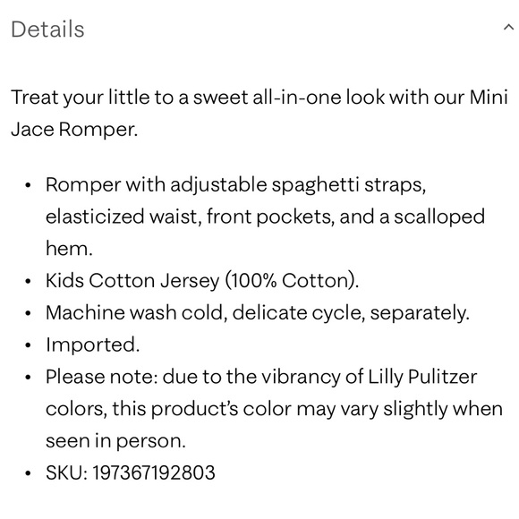 Lilly Pulitzer Girls Mini Jace Romper Rousseau Pink Glisten In The Sun Small NWT - Picture 4 of 7